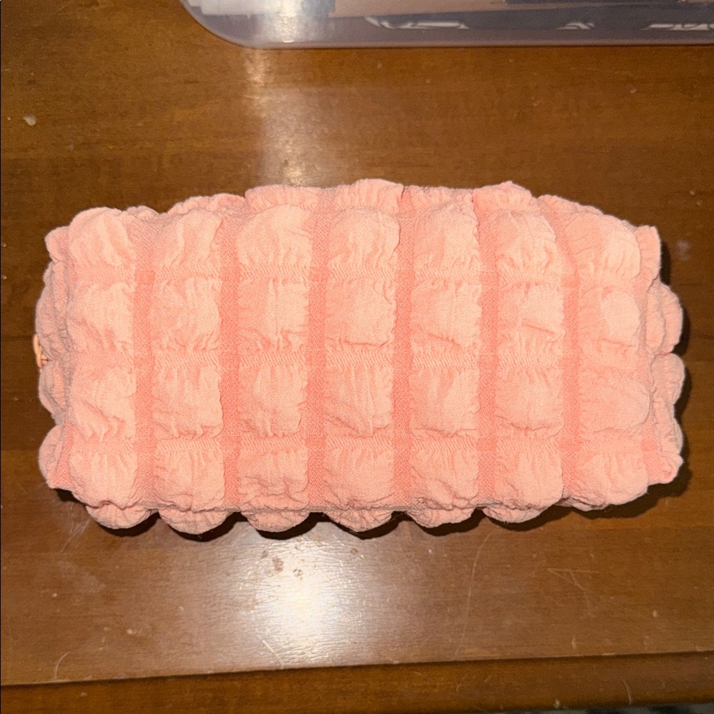 Ulta cosmetic pouch- coral/light orange